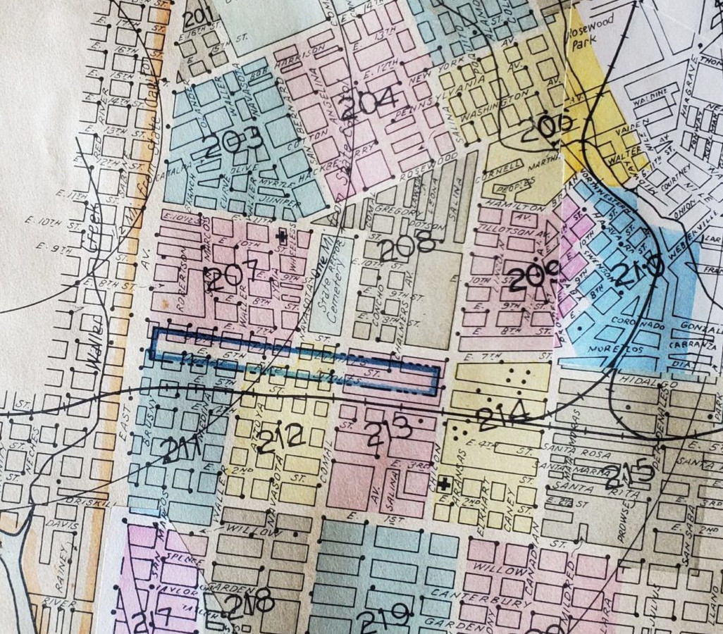 Old style city planning map.